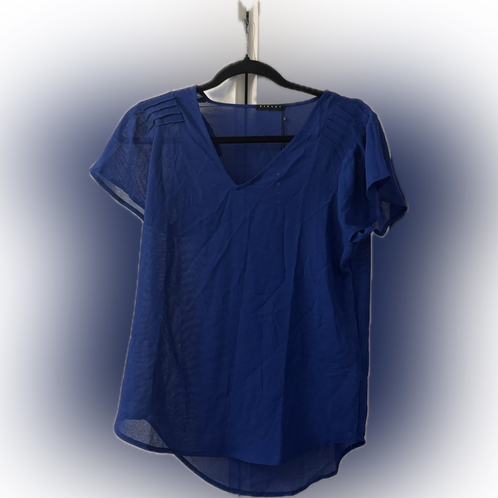 Sisley Blue V-Neck Women's Top XS